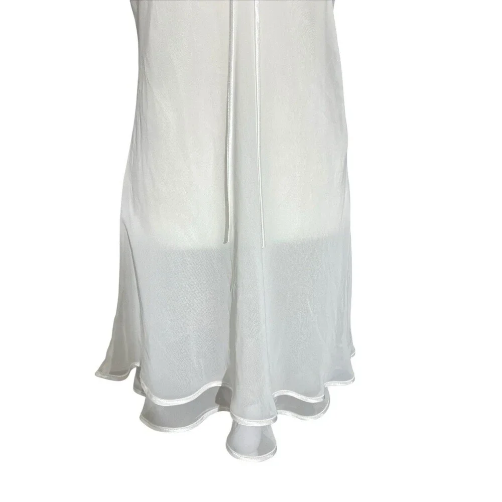 Vtg Fredericks Of Hollywood Sheer Slip Dress Double Layer Bridal Nightie Sz M